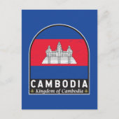 Kambodscha-FlaggenEmblem erschüttert Vintag Postkarte (Vorderseite)