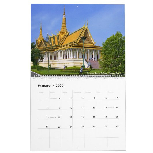 Kambodscha Fotos farbenfroh Kalender (Feb 2026)