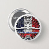 Kambodscha, Frankreich, Tree Roots Flag Button (Vorne & Hinten)