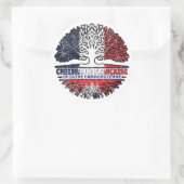 Kambodscha, Frankreich, Tree Roots Flag Runder Aufkleber (Tasche)