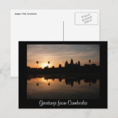 Kambodscha-Grüße Postkarte (Vorne/Hinten)