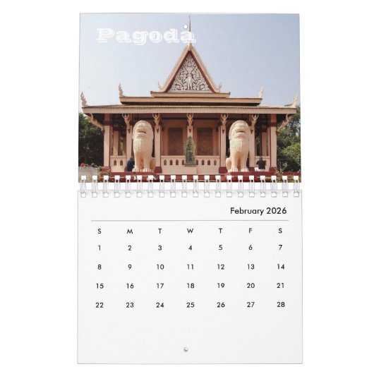 Kambodscha Kalender (Feb 2026)