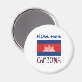 Kambodscha Kambodscha Flaggenblau Personalisiert Magnet (Vorderseite/Rückseite)