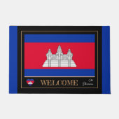 Kambodscha & Kambodscha Flaggenhaus matt/sport Wil Fußmatte (Vorderseite)