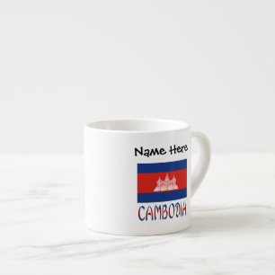 Kambodscha Kambodschanische Flagge Personalisiert  Espressotasse