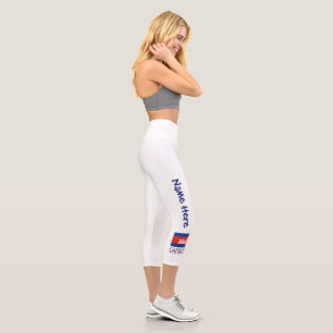 Kambodscha Kambodschanische Flagge Personalisierte Capri Leggings