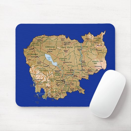Kambodscha-Karte Mousepad (Mit Mouse)