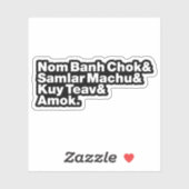 Kambodscha/Khmer Street Food Aufkleber (Blatt)