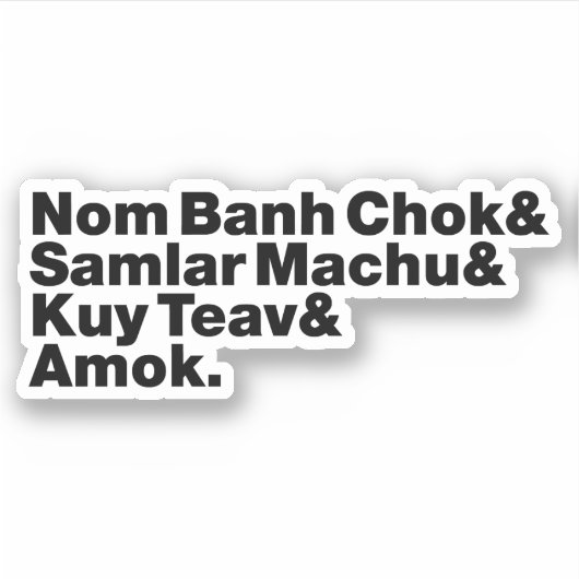 Kambodscha/Khmer Street Food Aufkleber (Vorderseite)