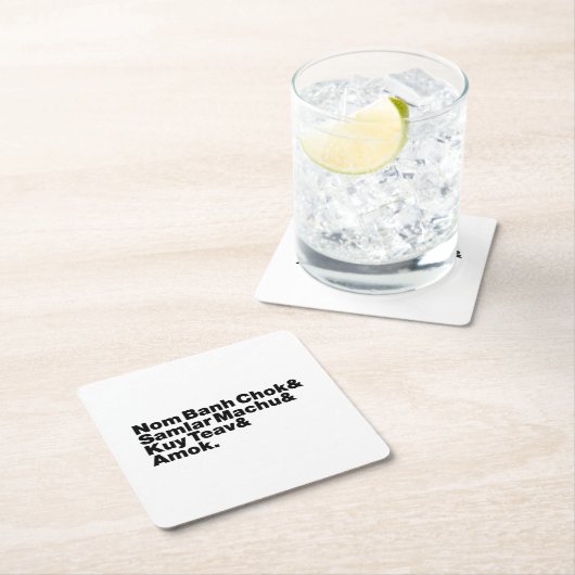 Kambodscha/Khmer Street Food Rechteckiger Pappuntersetzer (Vor Ort)