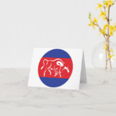 Kambodscha Kouprey Kambodschanische Flagge Karte (Gelbe Blume)