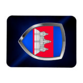 Kambodscha Metallisches Emblem Magnet (Horizontal)