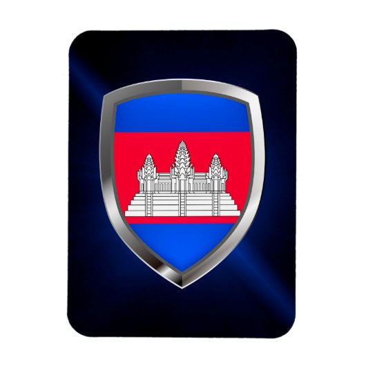 Kambodscha Metallisches Emblem Magnet (Vertikal)