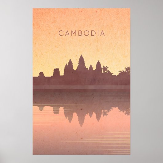 Kambodscha Minimal Reiseplakat Poster (Vorne)
