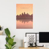 Kambodscha Minimal Reiseplakat Poster (Heimbüro)