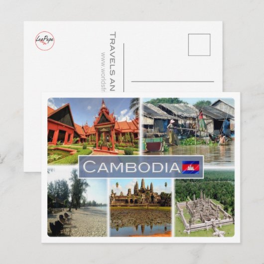 Kambodscha - postkarte (Vorne/Hinten)