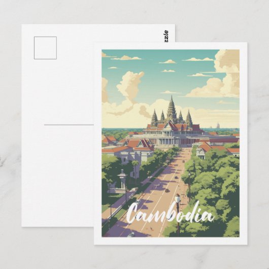 Kambodscha Postkarte (Vorne/Hinten)