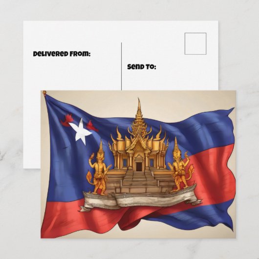 Kambodscha Postkarte (Vorne/Hinten)