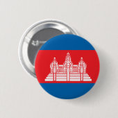 Kambodscha-Qualitäts-Flagge Button (Vorne & Hinten)