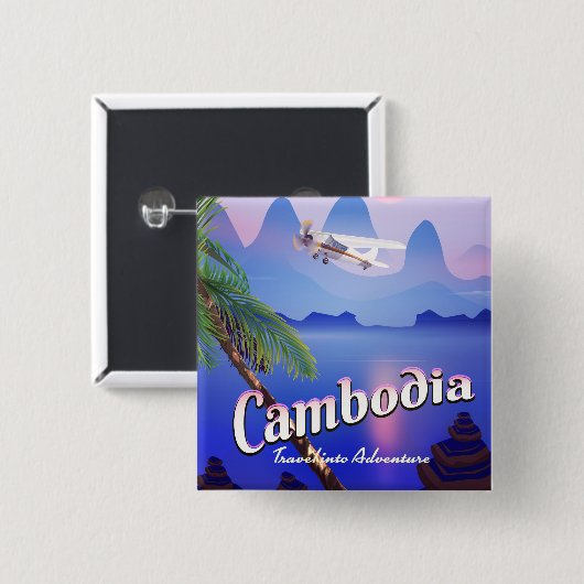 Kambodscha 'Reise ins Abenteuer' Button (Vorne & Hinten)