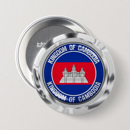 Kambodscha-RundEmblem Button (Vorne & Hinten)