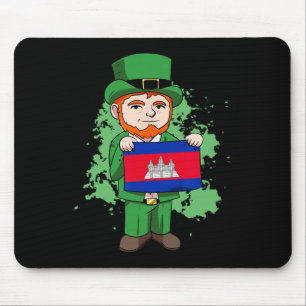 Kambodscha Stolz Kambodschanische Flagge St. Patri Mousepad