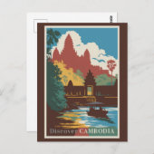 Kambodscha Temple Illustration Kunst, Dichtung und Postkarte (Vorne/Hinten)