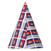 Kambodscha und Kambodscha mit Ihrem Namen geteerte Partyhütchen (Rückseite)