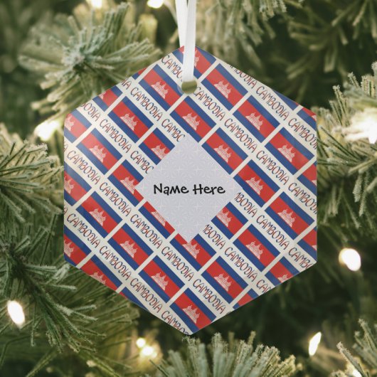 Kambodscha und Kambodscha - Personalisierte Flagge Ornament Aus Glas (Insitu)