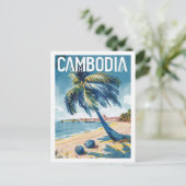 Kambodscha Vintag Berühmter Reiseort Postkarte (Stehend Vorderseite)