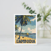 Kambodscha Vintag Berühmter Reiseort Postkarte (Stehend Vorderseite)