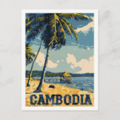 Kambodscha Vintag Berühmter Reiseort Postkarte (Vorderseite)