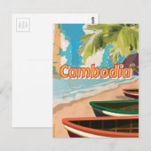 Kambodscha Vintage Reiseplakat Postkarte (Vorne/Hinten)