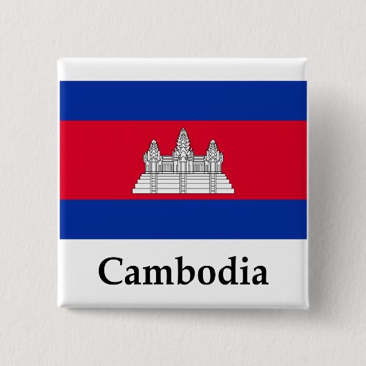 Kambodschaflagge und -name button (Vorderseite)