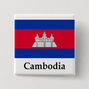 Kambodschaflagge und -name button