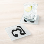 Kambodschaner Nr. 7 / Sieben / ៧ (Pram Pi) Khmer Glasuntersetzer (Schrägansicht)