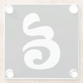 Kambodschaner Nr. 9 / Nine / ៩ (Pram Buen) Khmer Glasuntersetzer (Rückseite)