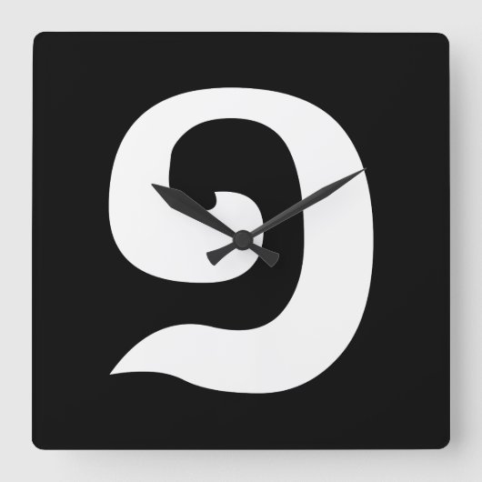 Kambodschanisch Nummer 1 / Eins / ១ (Mulah, a. a. Quadratische Wanduhr (Vorderseite)