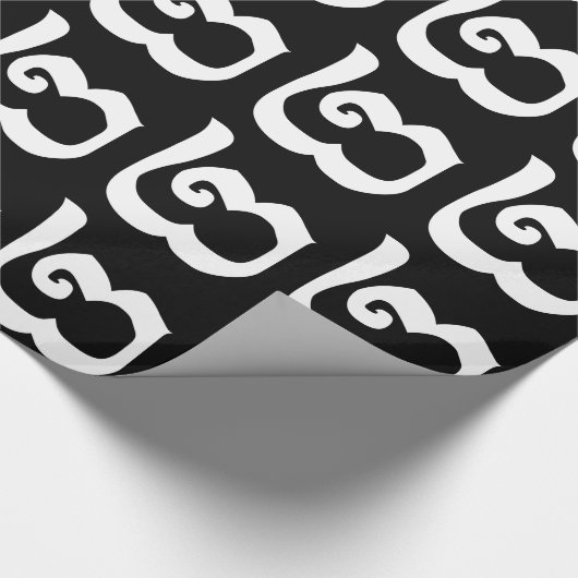 Kambodschanisch Nummer 2 / Zwei / ២ (Pi) Khmer Geschenkpapier (Ecke)