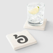 Kambodschanisch Nummer 6 / Sechs / ៦ (Pram Mulah)  Steinuntersetzer (Seitenansicht)