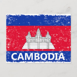 kambodschanische Flagge Feiertagspostkarte