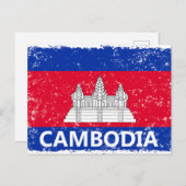 kambodschanische Flagge Feiertagspostkarte (Vorne/Hinten)