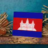 kambodschanische Flagge Fotoplatte (Seite)
