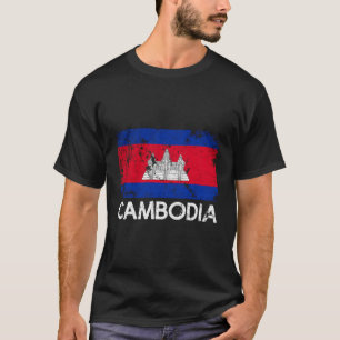 Kambodschanische Flagge Vintag gemacht in Kambodsc T-Shirt