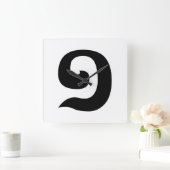 Kambodschanische Nummer 1 / Eins / ១ (Muugj) Khmer Quadratische Wanduhr (Zuhause)