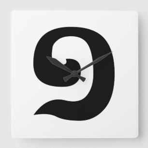 Kambodschanische Nummer 1 / Eins / ១ (Muugj) Khmer Quadratische Wanduhr