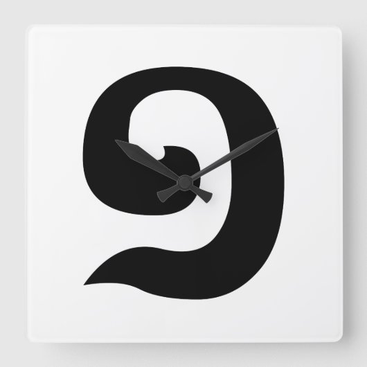 Kambodschanische Nummer 1 / Eins / ១ (Muugj) Khmer Quadratische Wanduhr (Vorderseite)