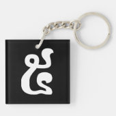 Kambodschanische Nummer 5 / Fünf / ៥ (Pram) Khmer  Schlüsselanhänger (Rückseite)