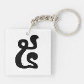 Kambodschanische Nummer 5 / Fünf / ៥ (Pram) Khmer  Schlüsselanhänger (Rückseite)