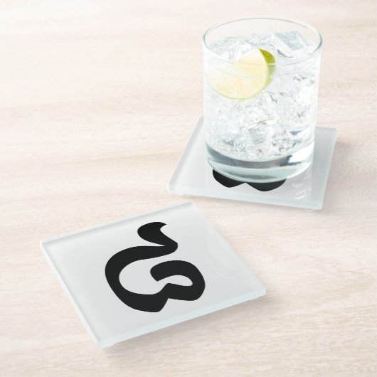 Kambodschanische Nummer 8 / Acht / ៨ (Pram Bei) Kh Glasuntersetzer (Schrägansicht)